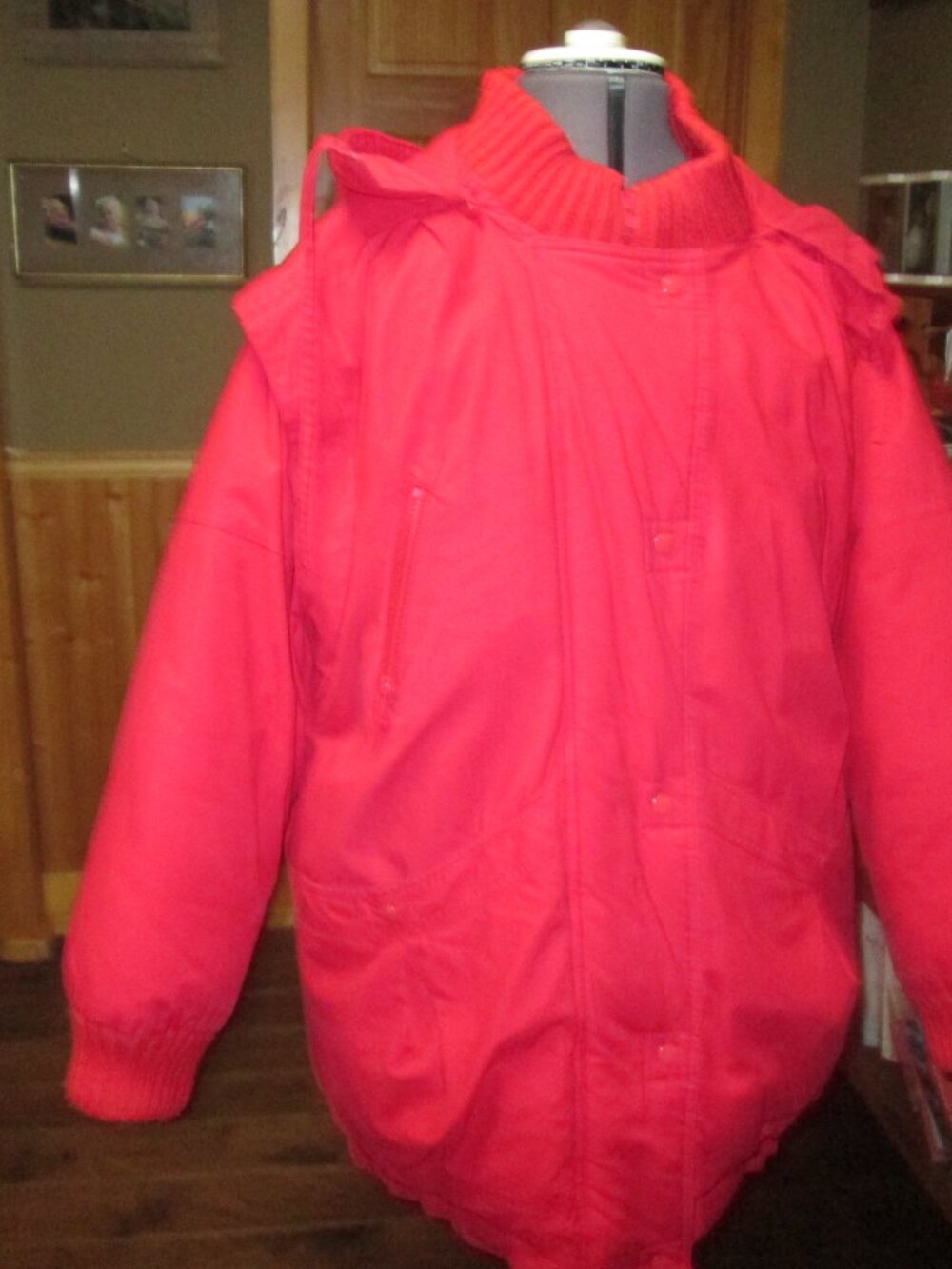 Vtg Down Parka 70s hooded puffer red fields choice med warm extreme cold parka